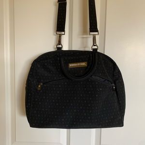 Sonia Rykiel black monogram laptop nylon bag